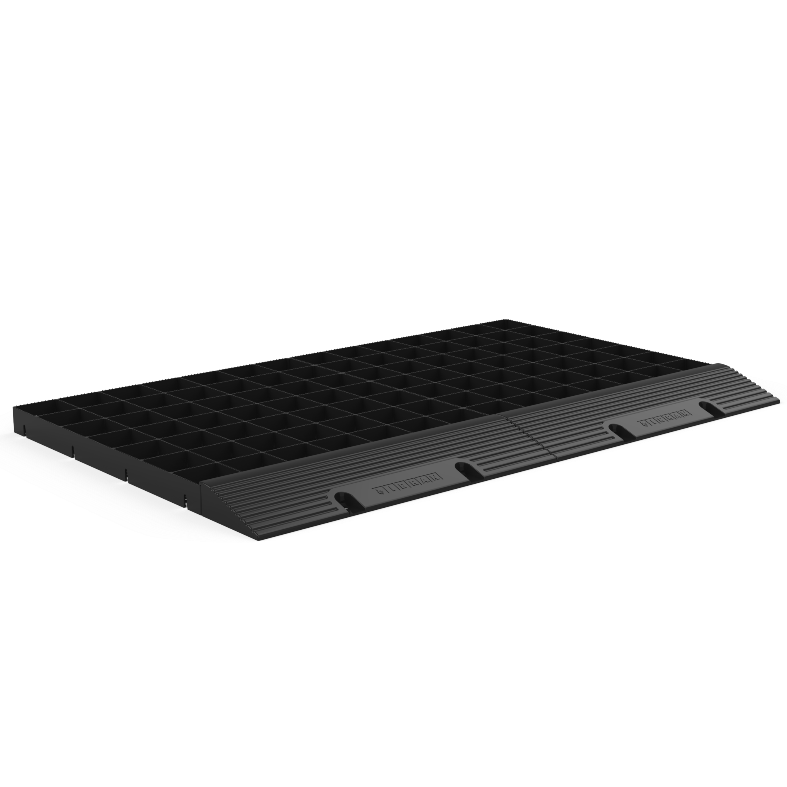 Ramp for gravel grids installed for temporary parking